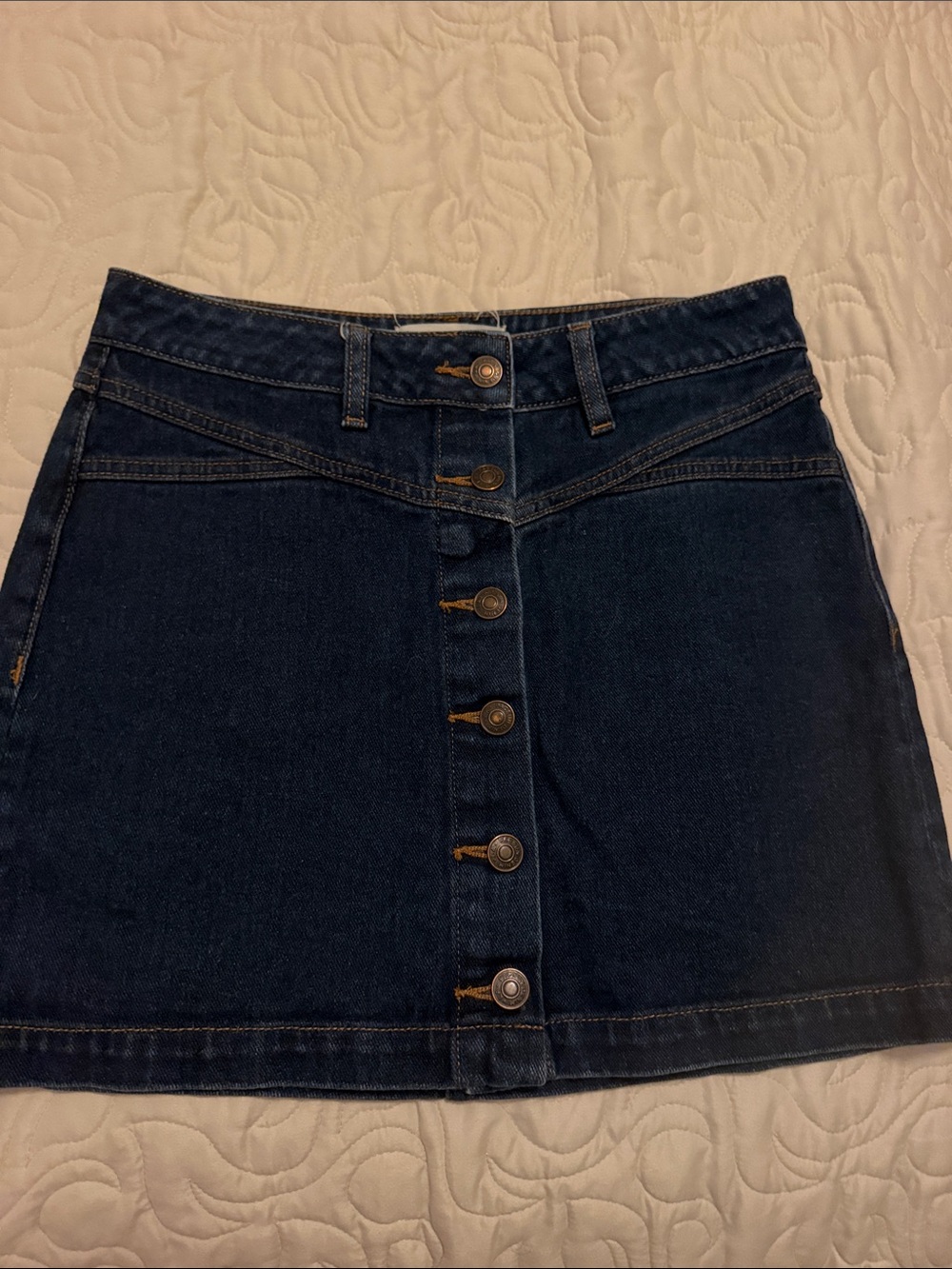 PacSun Dark Blue Button-Front Denim Mini Skirt- worn once!